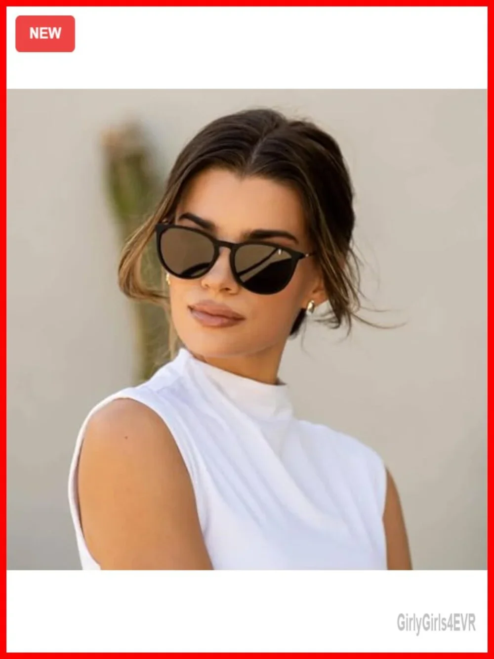 WearMe Pro Drew Women's Polarized Sunglasses Retro Round Frame UV400